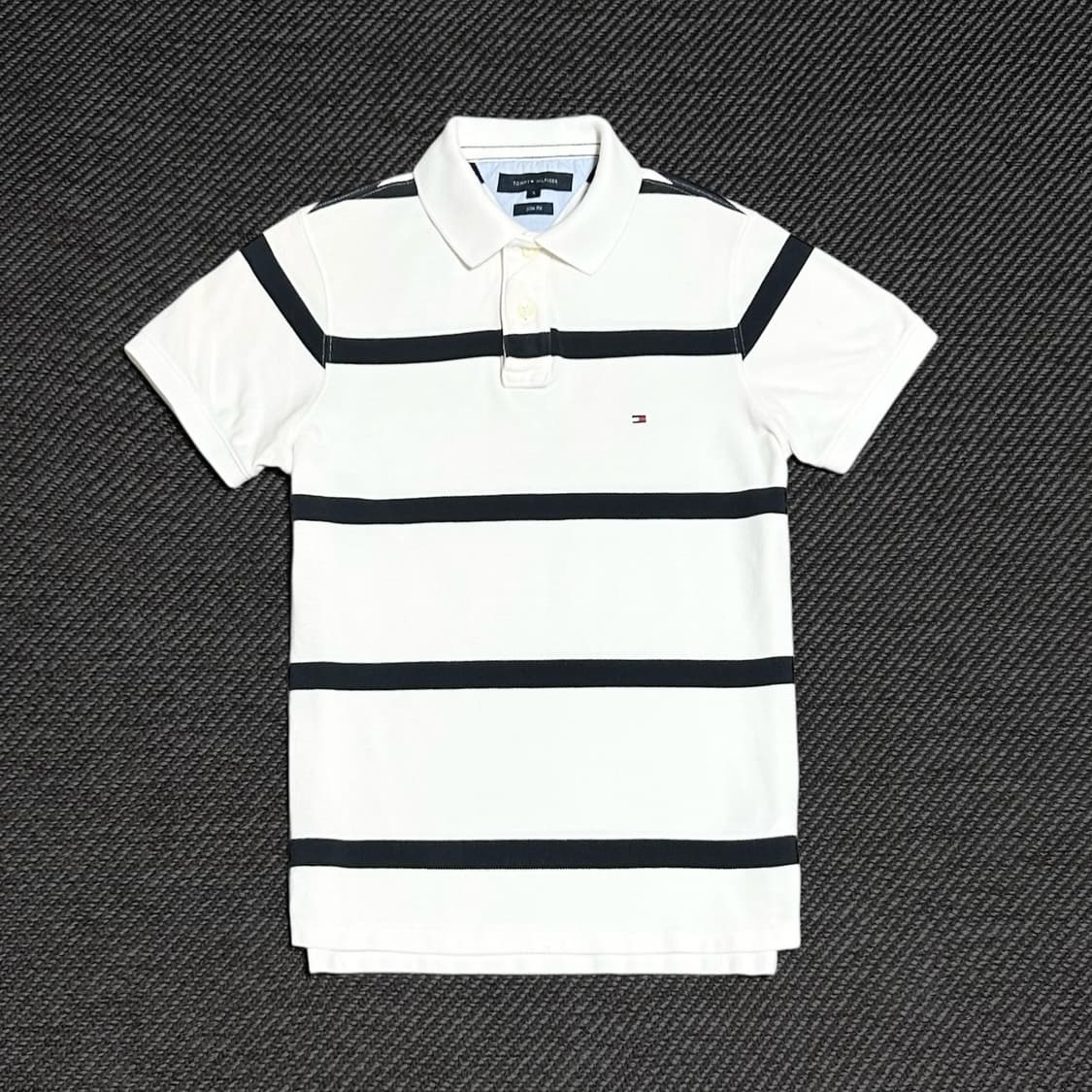 [S] Tommy 타미힐피거 스트라이프 반팔 카라티 상품이미지1