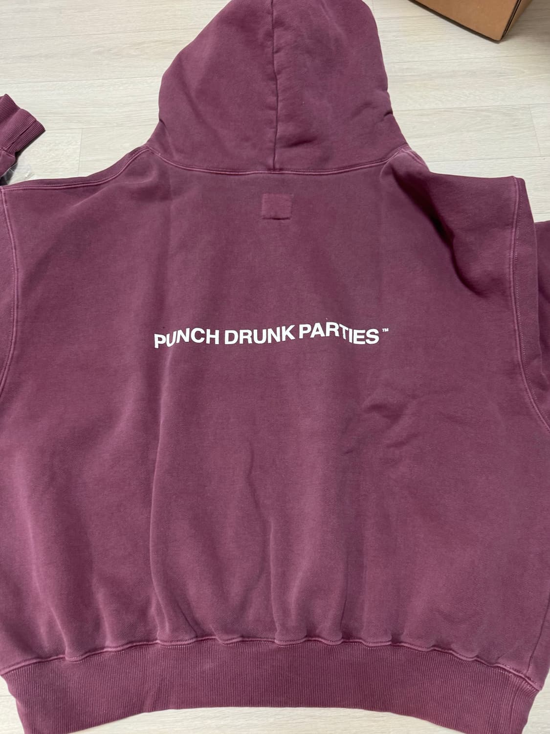[2] 펀치드렁크파티즈 가먼트 다이드 후드 와인 버건디 후드티 상품이미지3