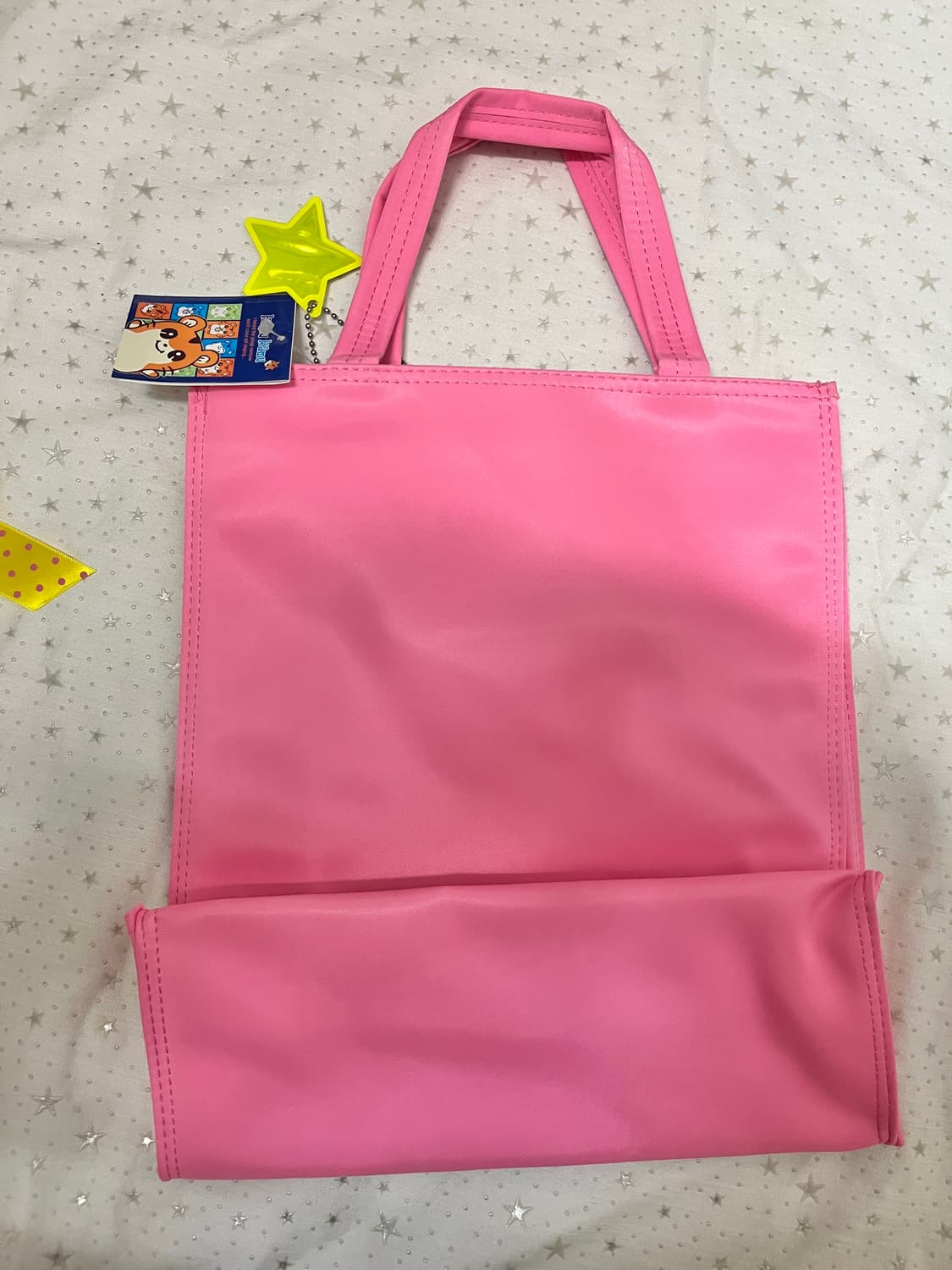 하무하무 핫핑크 고전문구 손가방 + 노랑이 별 ⭐️ 상품이미지3