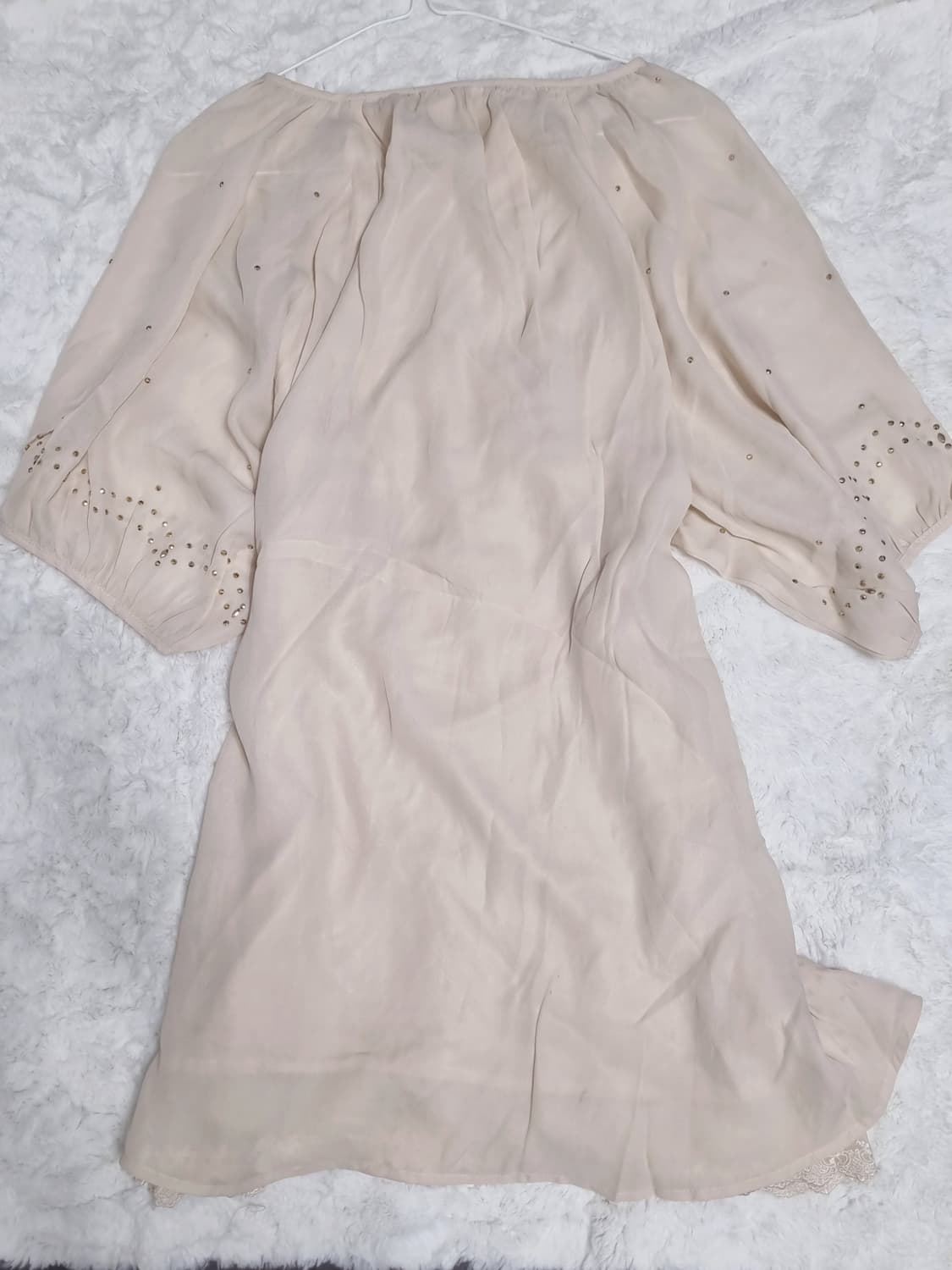 axes femme 엑시즈팜 아이보리 비즈 장식 블라우스 미니 원피스 상품이미지7