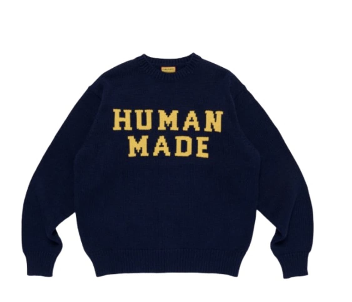 휴먼메이드 그래픽 니트 네이비 상품이미지1