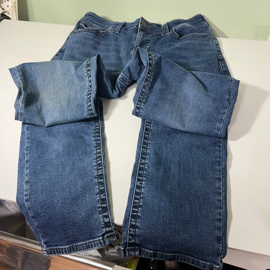 우먼XL 트루릴리전 진청워시드 슬림핏 데님팬츠 청바지 상품이미지5