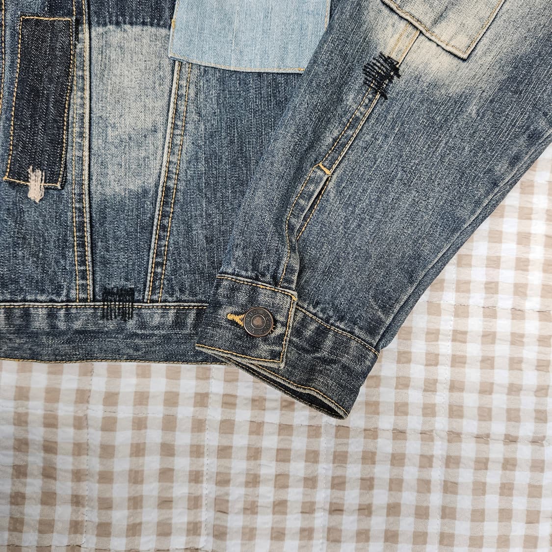 나일라우스 크롭 데님 청자켓 남자100 상품이미지5