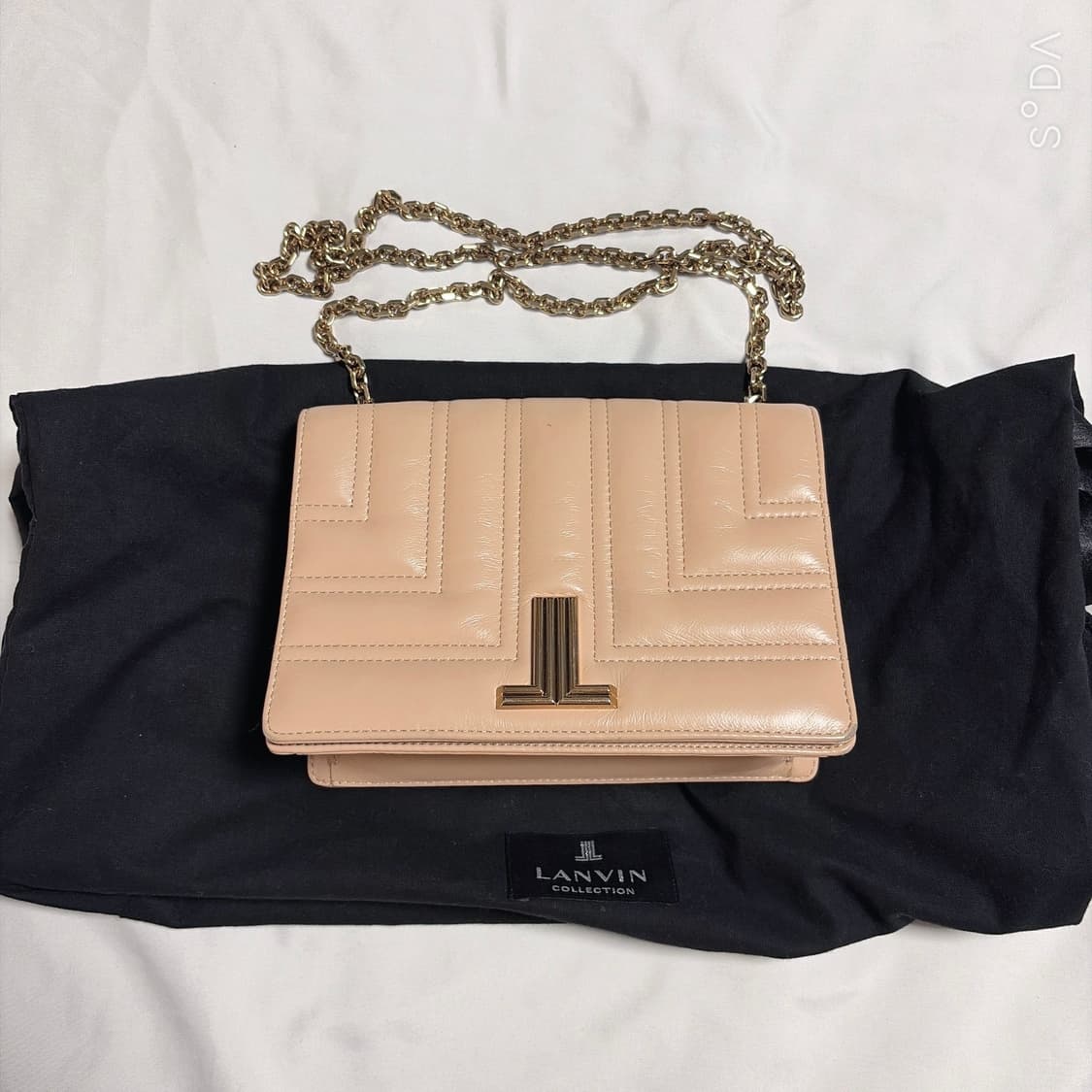 LANVIN 랑방 퀄팅 체인 크로스백 핑크베이지 상품이미지1