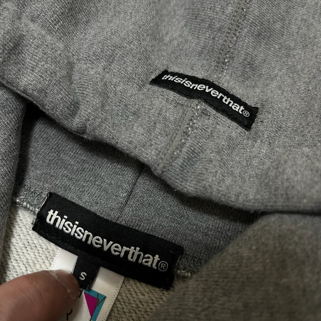 디스이즈네버댓 박스로고 후드 티셔츠 [그레이] S/90 상품이미지6