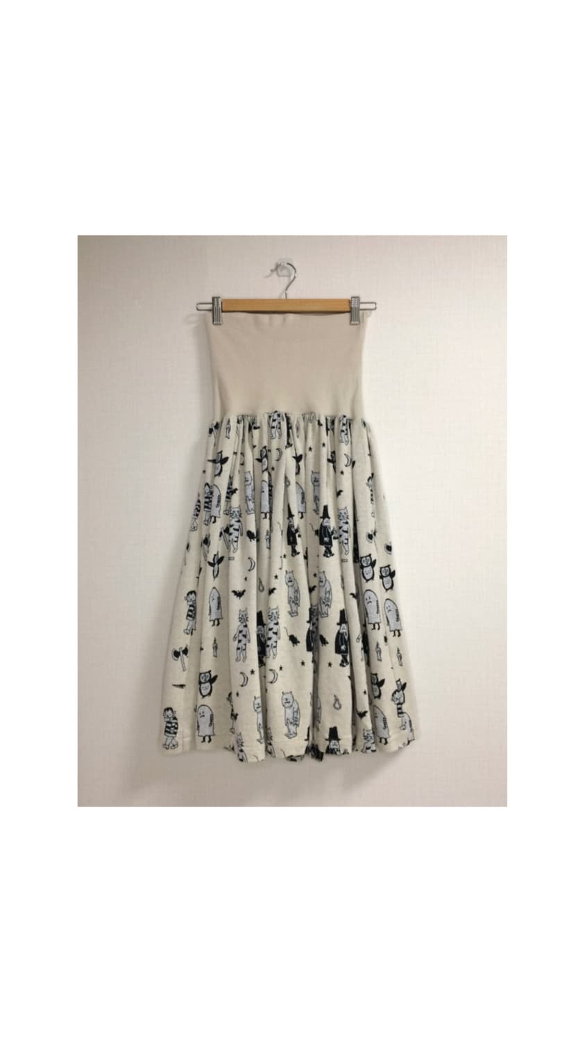 Ne-net 네넷냐 오트밀 프린팅 밴딩 스커트 상품이미지6