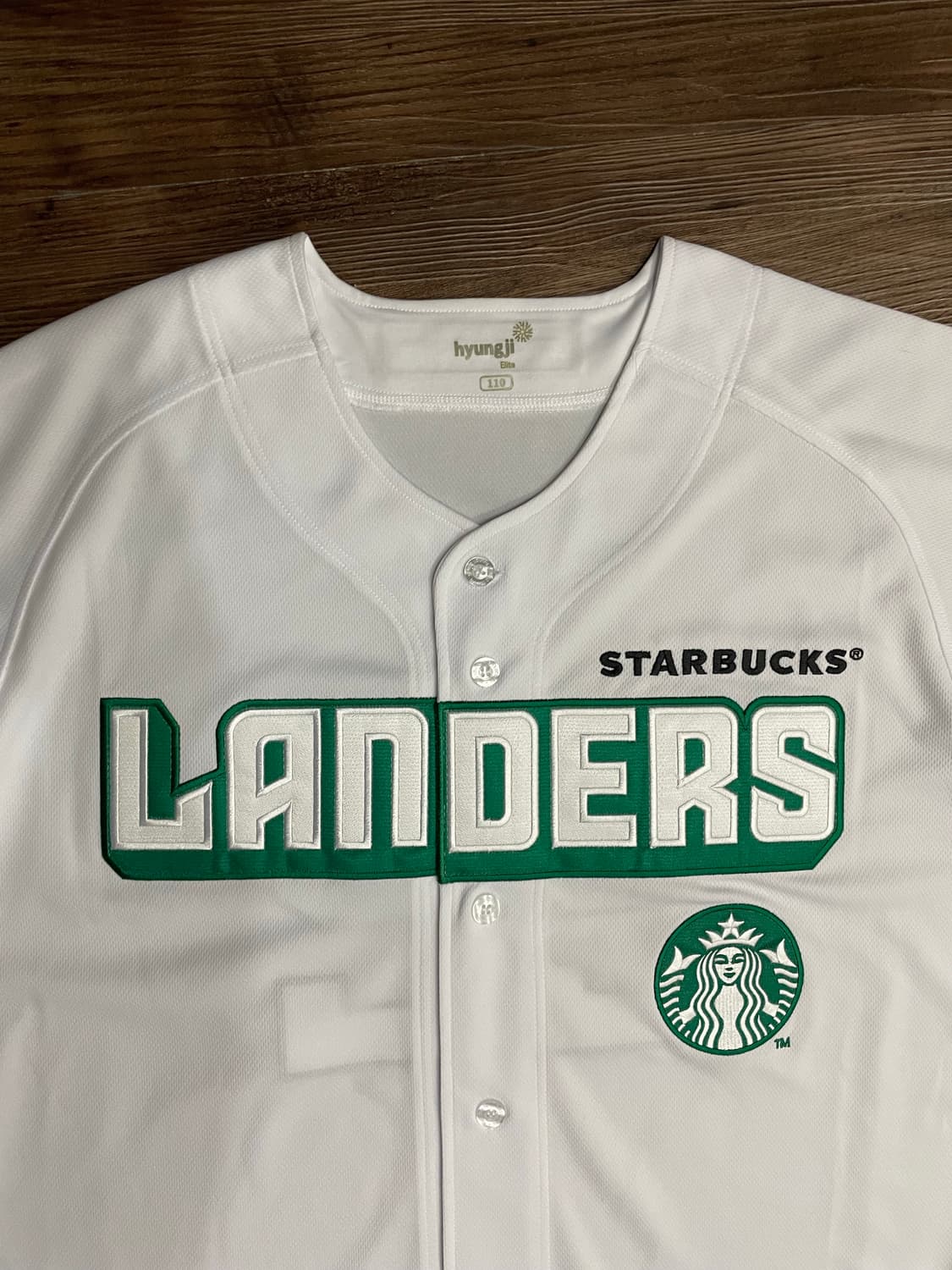 SSG 랜더스 스타벅스 22주년 유니폼 화이트 110 상품이미지2