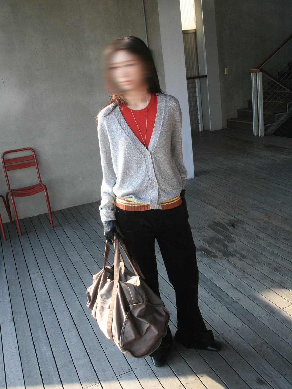 Silver Metalic Knit Cardigan 상품이미지7