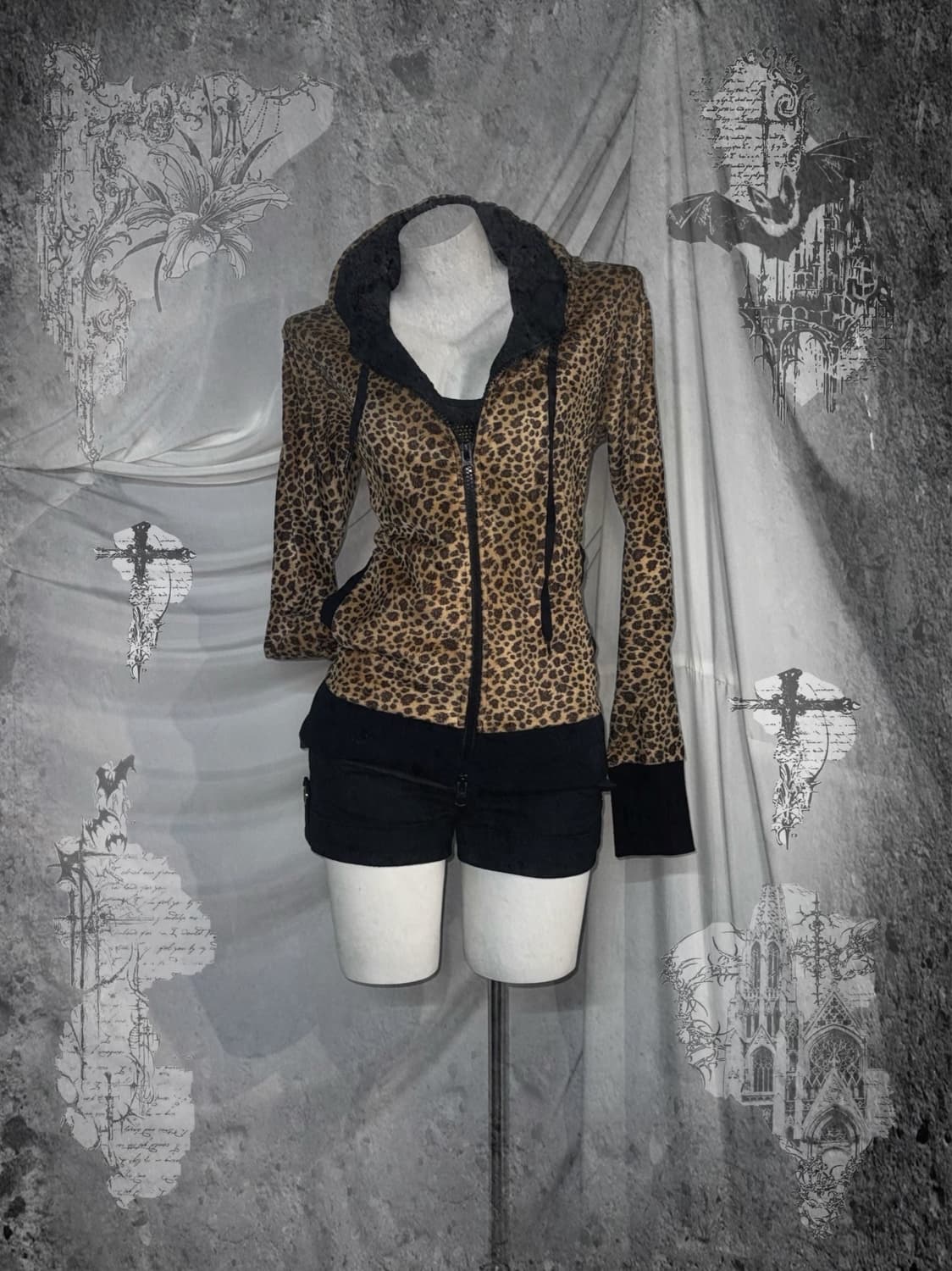 세실맥비 데일리 블랙 골드 시부야 갸루 코디세트  상품이미지1