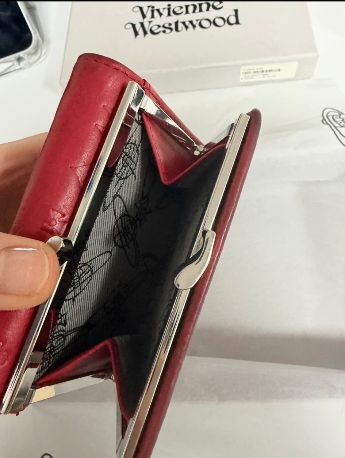 비비안웨스트우드 레드 가죽 반지갑 상품이미지5
