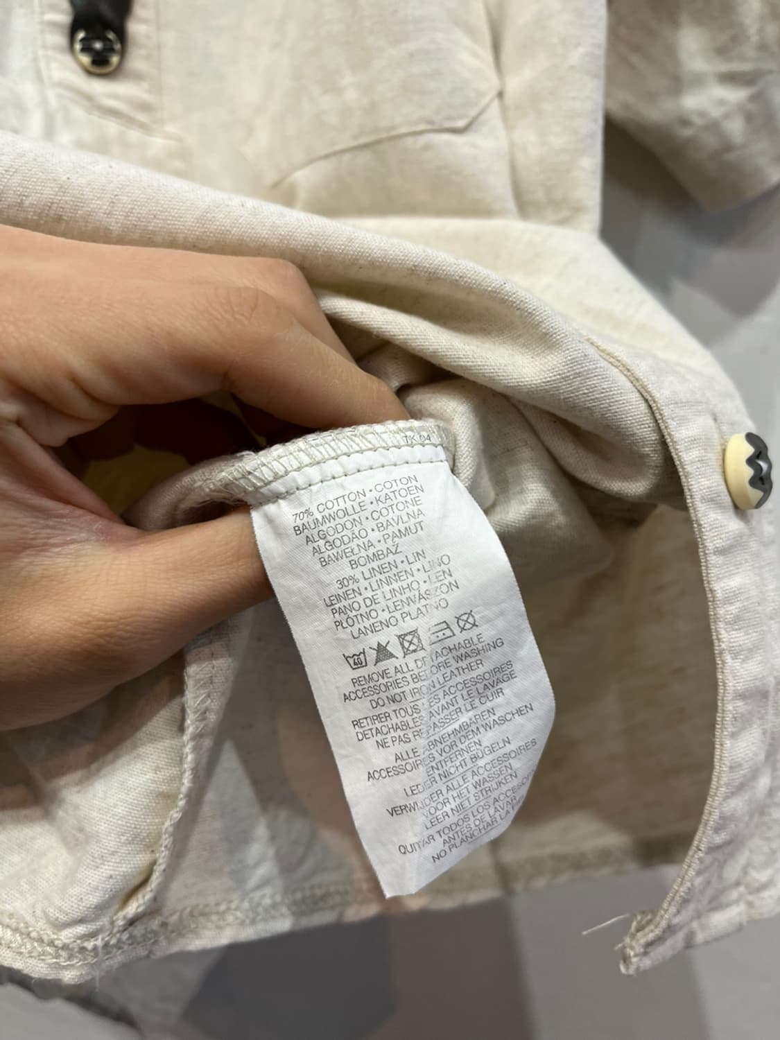 Landhaus 린넨 블렌디드 하프 반팔 티롤리안 셔츠  상품이미지7