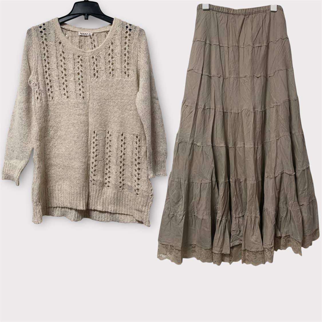 모리걸 하구미 일본 니트 치마 세트 상품이미지2