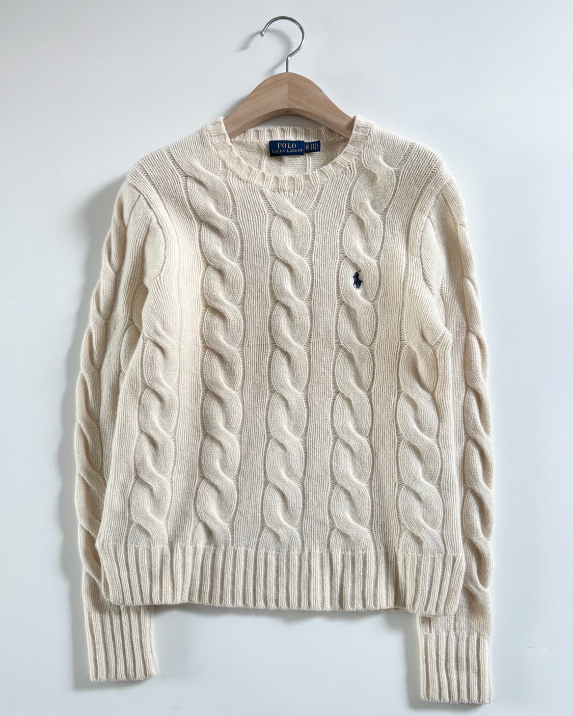 Polo 폴로 랄프로렌 캐시미어블렌드 아이보리컬러 케이블 니트  상품이미지2