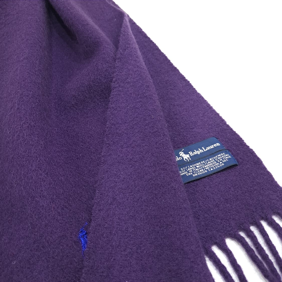 MX349 폴로 랄프로렌 퍼플 캐시미어 램스울 목도리 머플러 상품이미지5