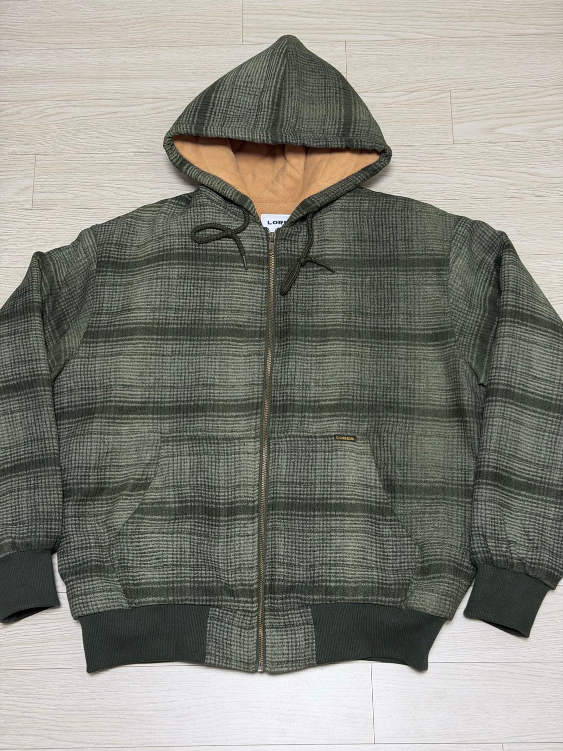 [L]로어즈 LORES 후드 집업 그린 퀄티드 누빔 상품이미지2