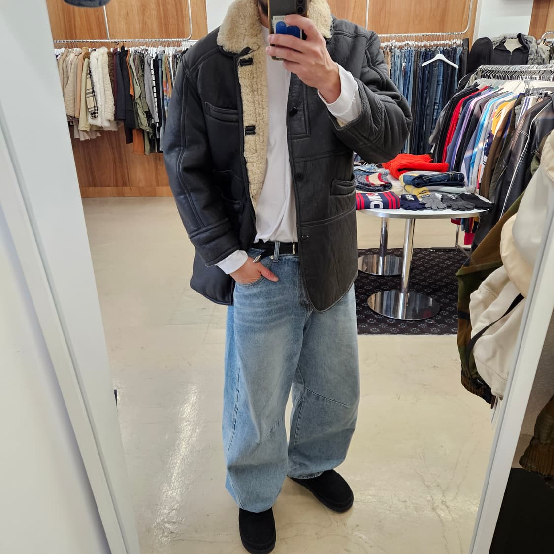 빈티지 쉽스킨 양가죽 자켓 무스탕 가죽점퍼 양털 M~L 상품이미지9