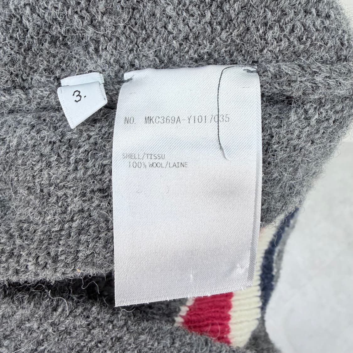 [미사용/3] 톰브라운 셰틀랜드 삼선 클래식 가디건 그레이 상품이미지6
