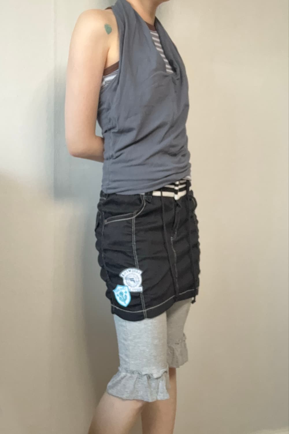 FILA Sporty Patchwork Mini Skirt 상품이미지4