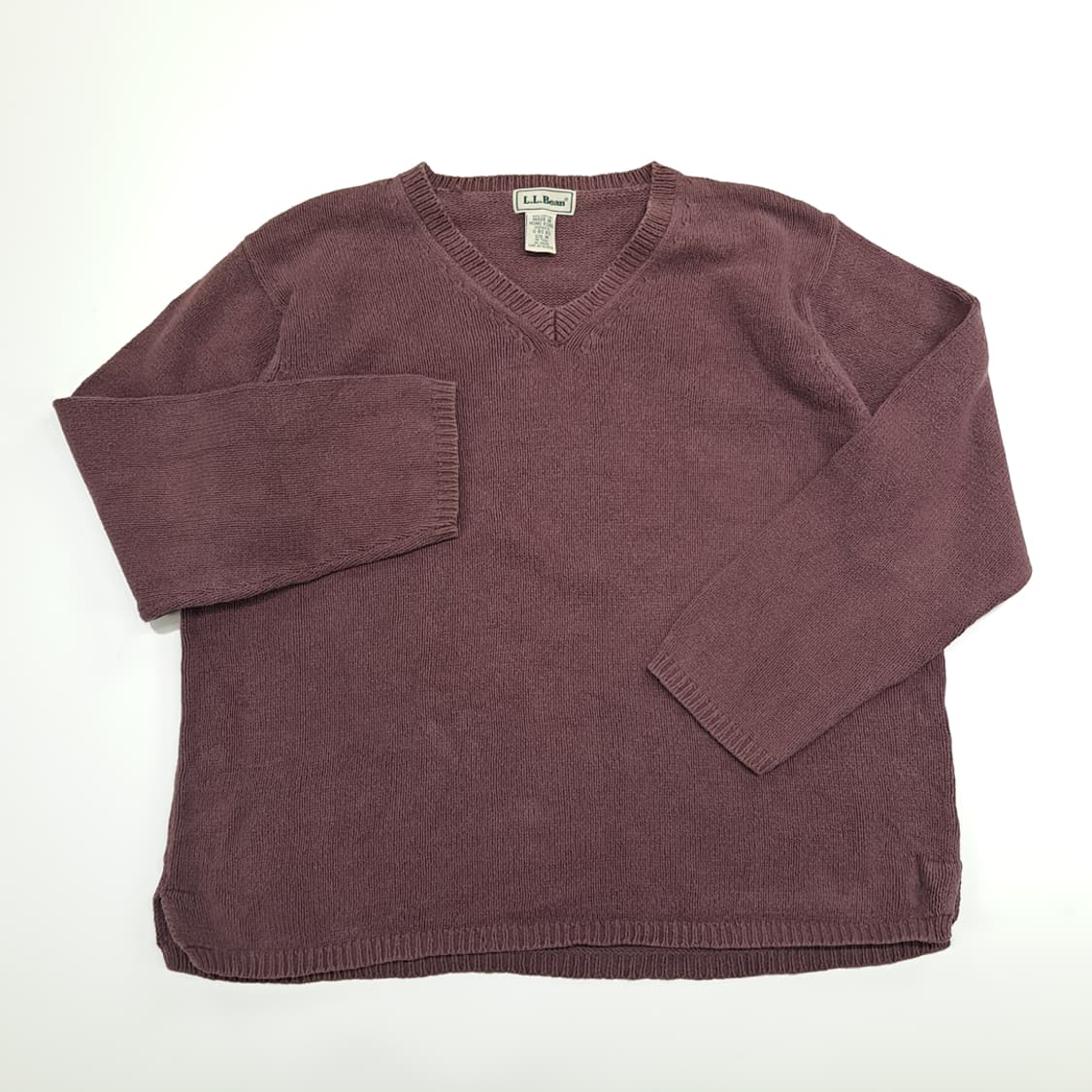 CN947 M 엘엘빈 빈티지퍼플 코튼 V넥 오버핏 니트 스웨터 상품이미지2