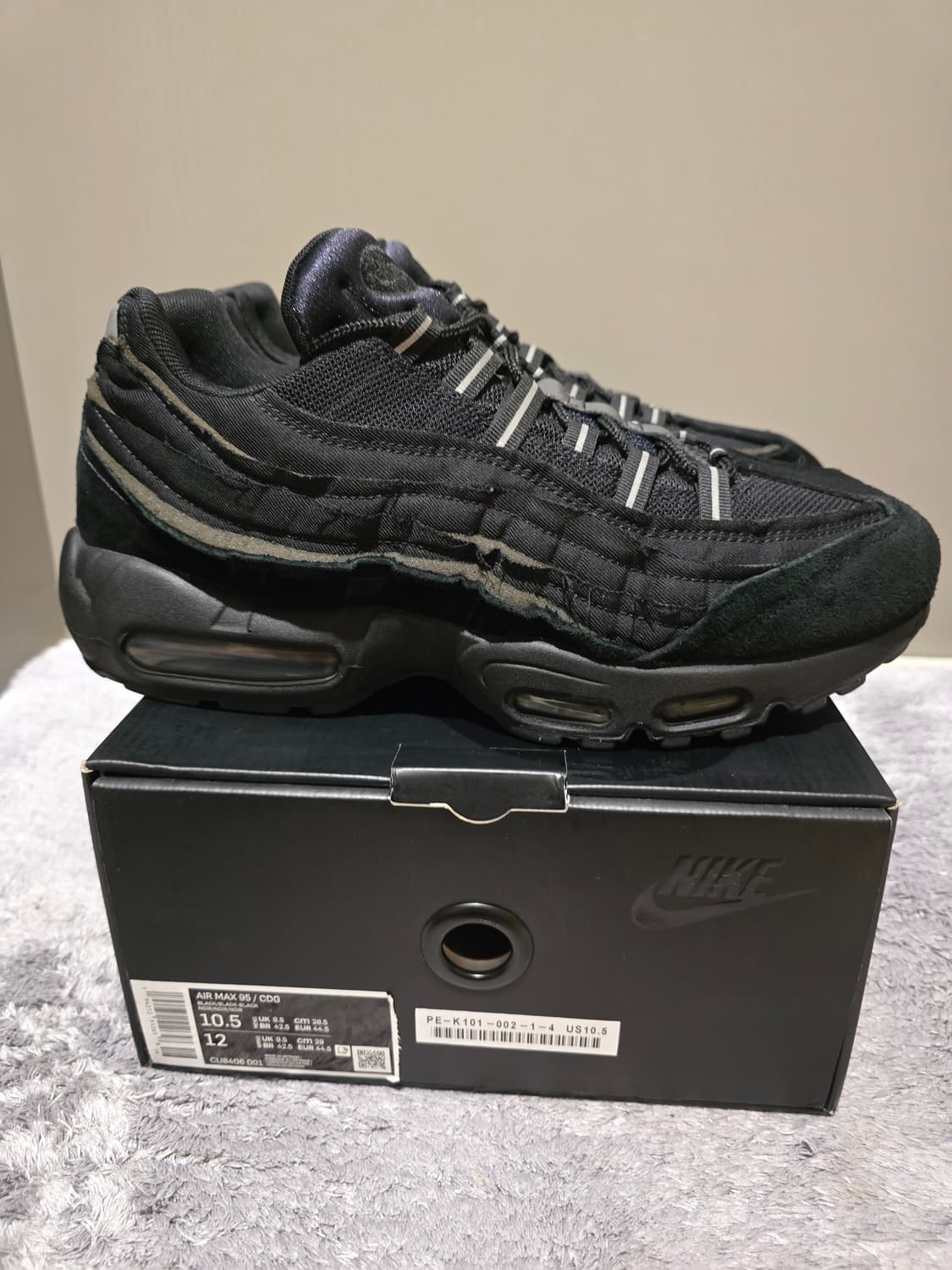 나이키 x 꼼데가르송 옴므 CDG 에어맥스 95 블랙 상품이미지6