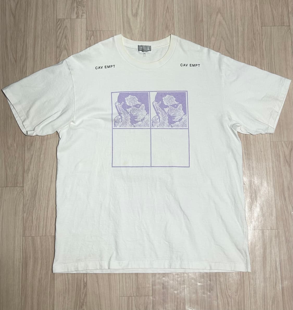 [XL] 카브엠트 21AW 스퀘어스 지구라트 반팔 티셔츠 화이트 퍼플 상품이미지1