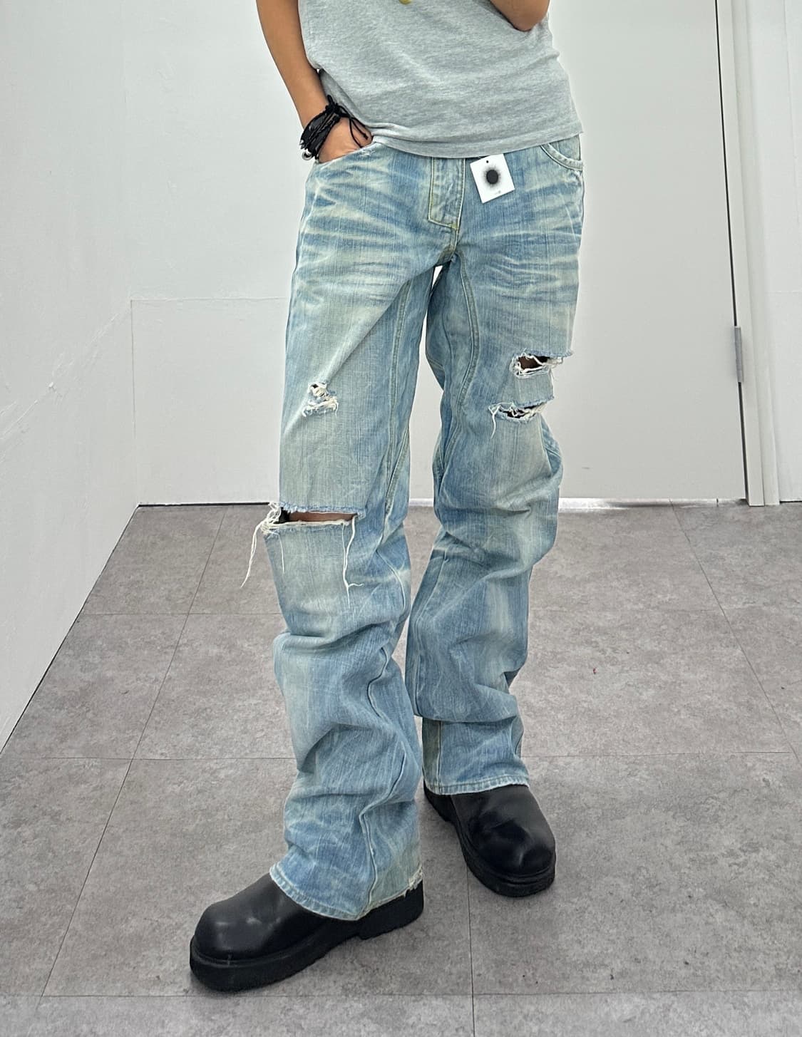 Easy Riders 00s destroyed flare denim pa 상품이미지3