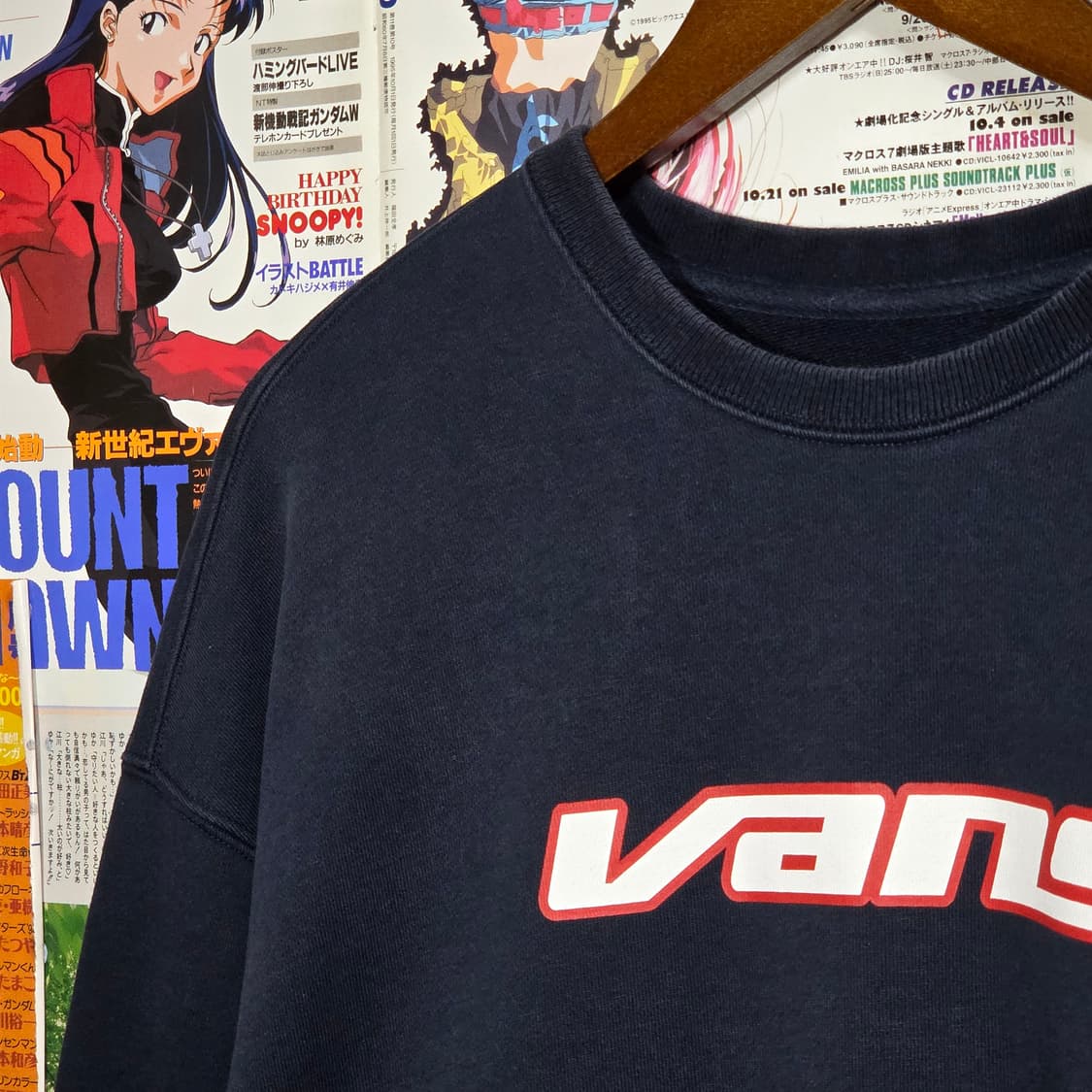 반스 올드스쿨 네이비 배색 맨투맨 상품이미지3