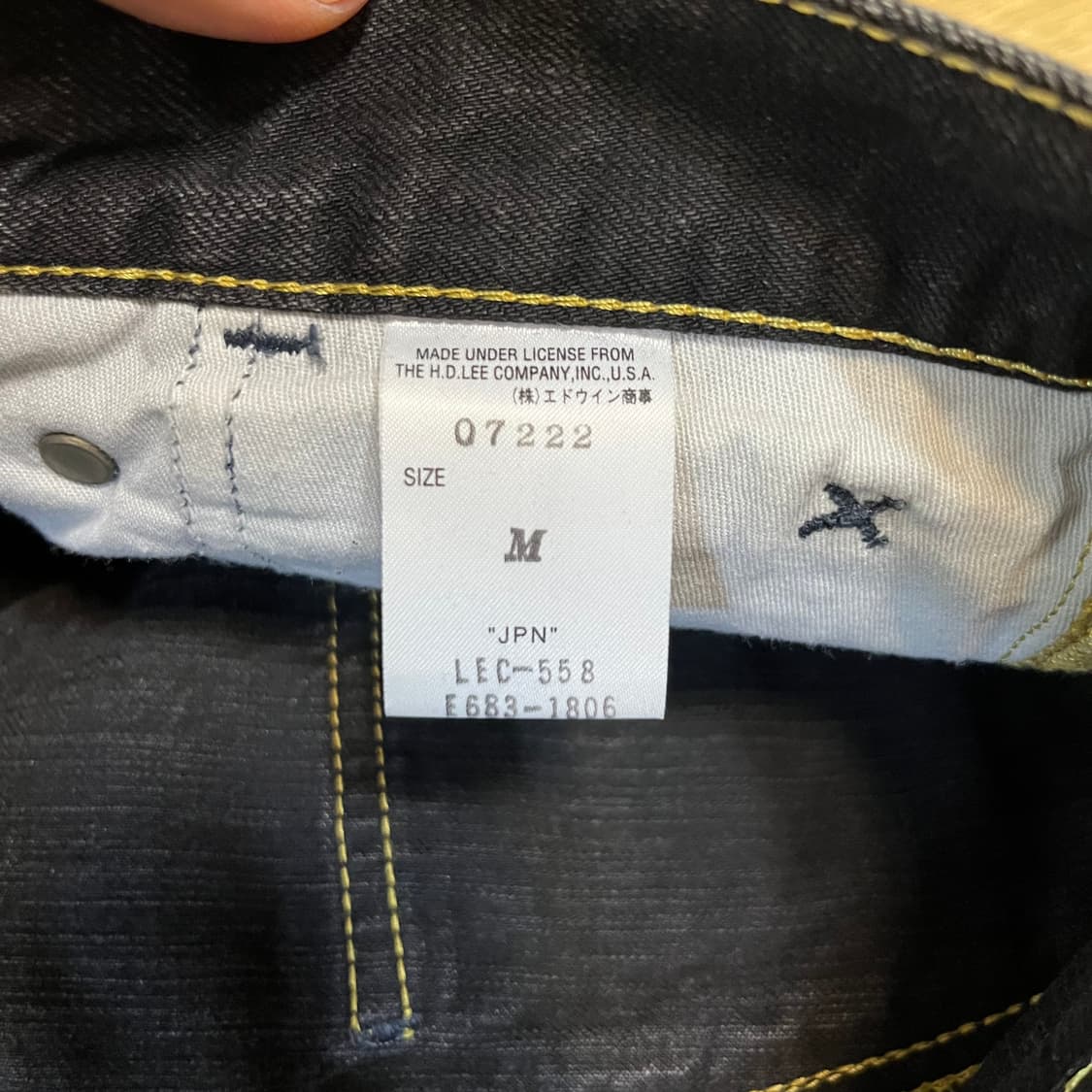 M) Lee 일본 리 카고 데님 플레어 부츠컷 흑청 워싱 블랙 상품이미지5