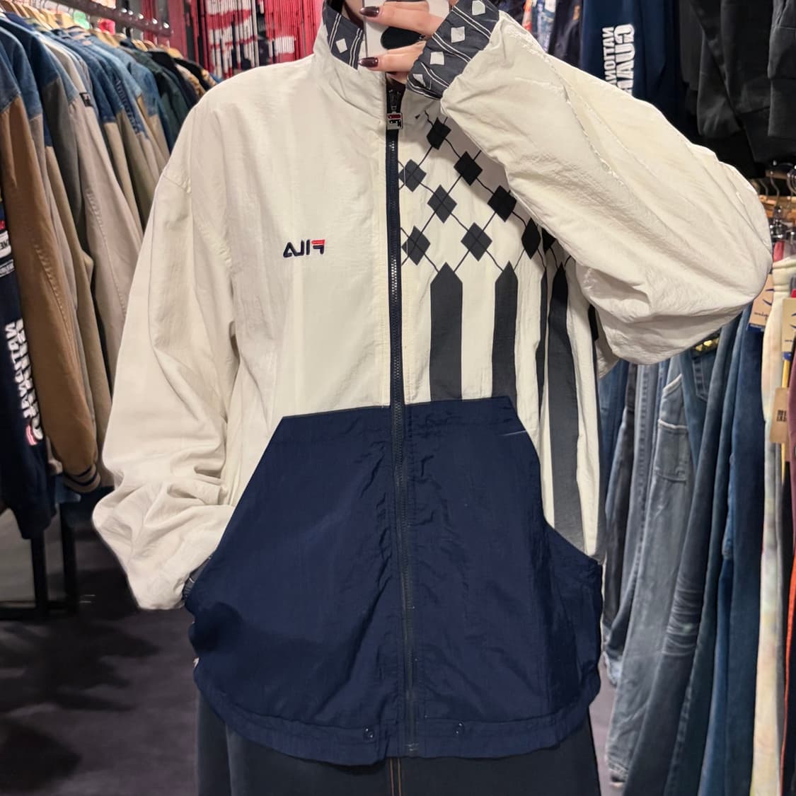 [IM] FILA 휠라 바람막이 아이보리 네이비 상품이미지2