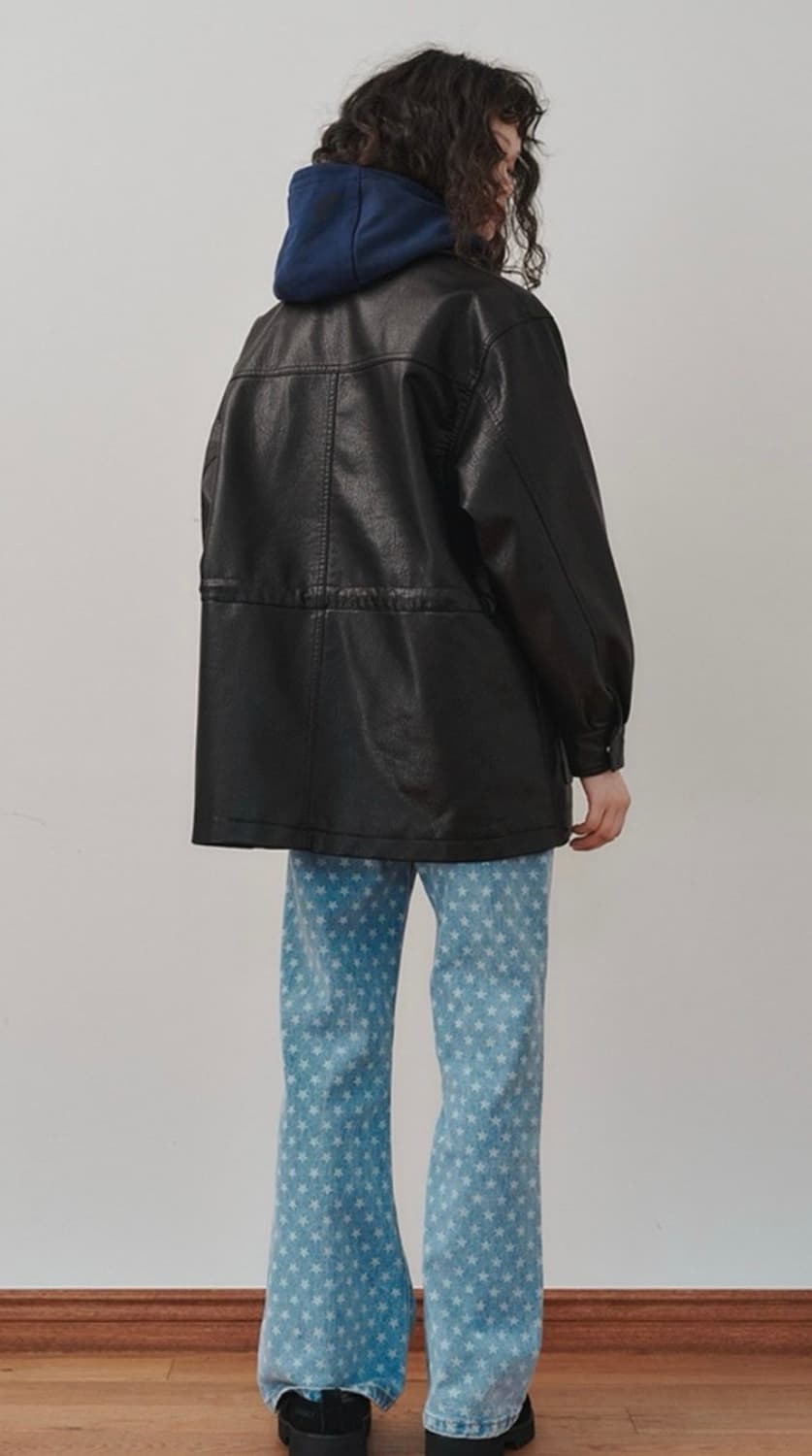 플리즈프로젝트 비건 레더 미들 자켓 상품이미지3