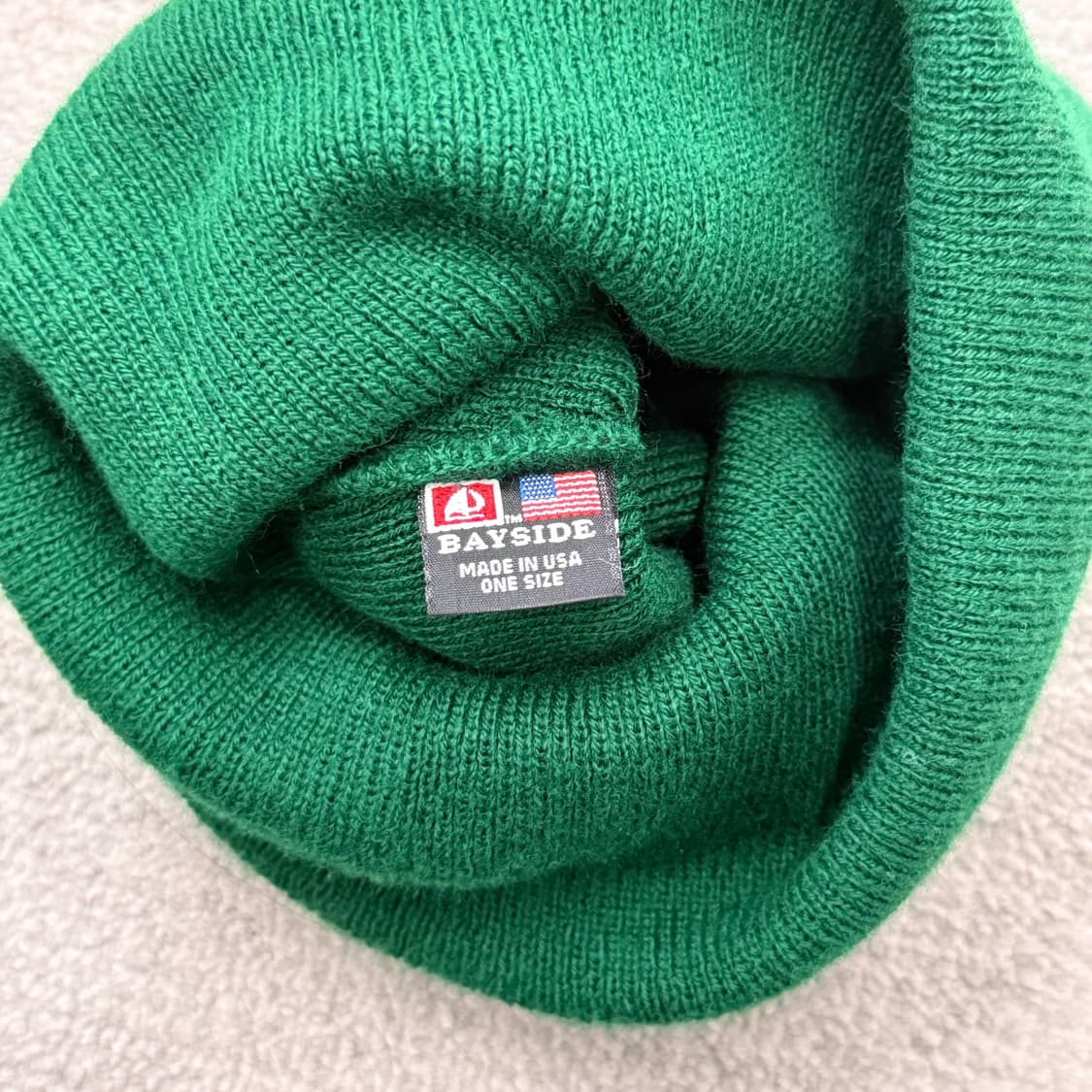 W.F.M 로고 EMBROIDERED 니트 커브 비니 포레스트 그린 상품이미지3