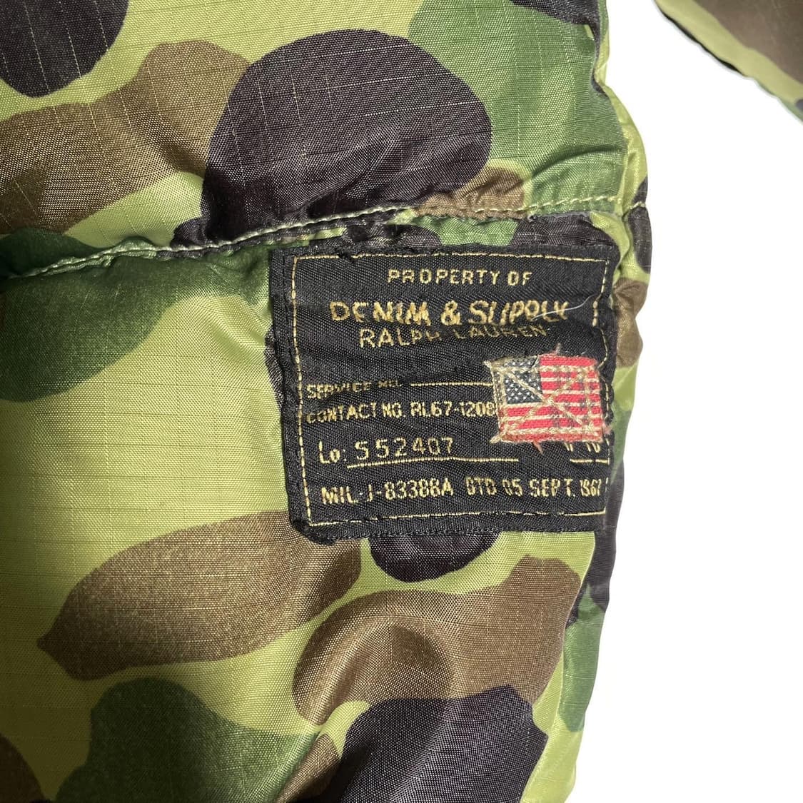랄프로렌 데님 & 서플라이 카모 성조기 다운 푸퍼패딩 상품이미지6