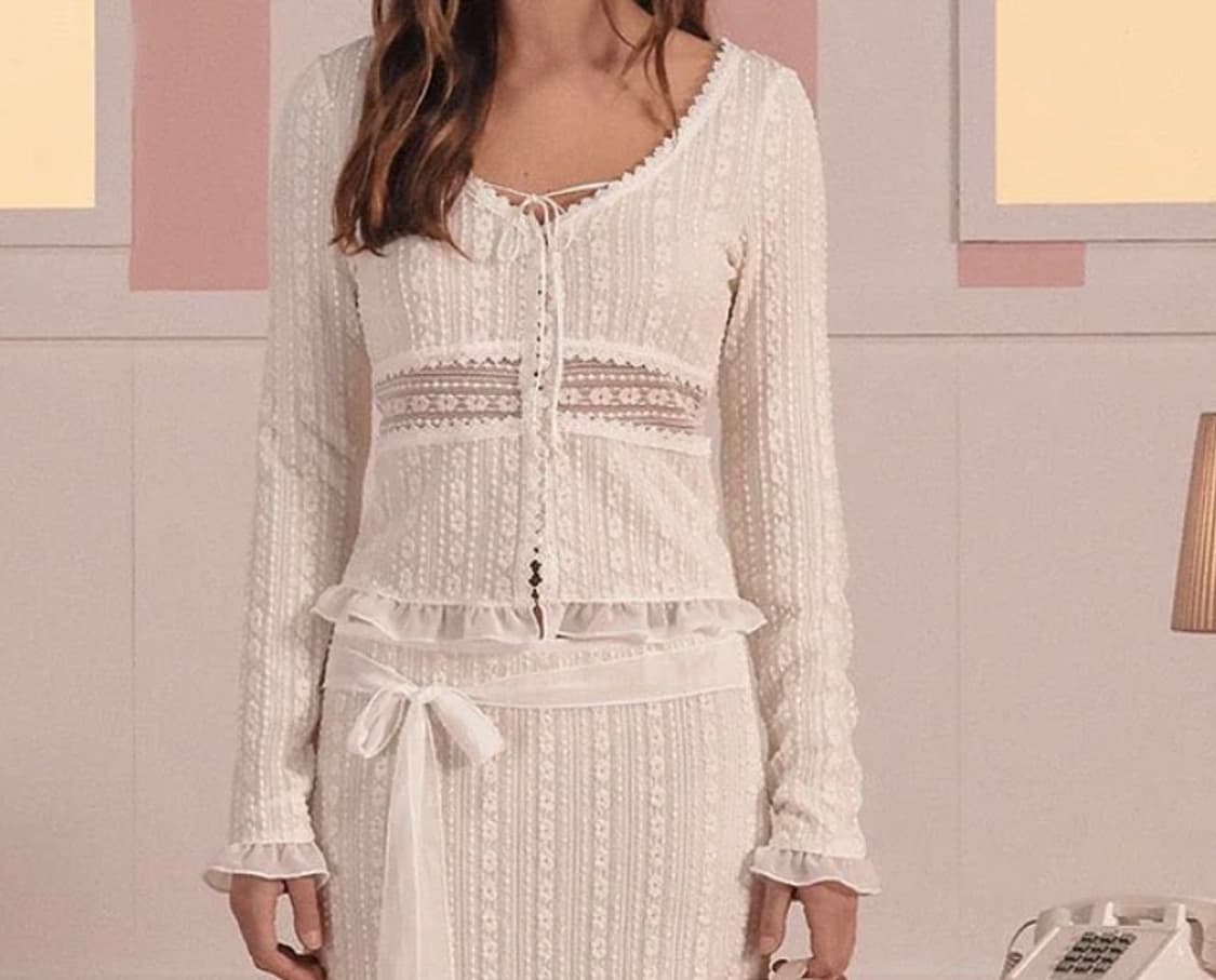 쓰리타임즈 바닐라레이스가디건 s 판매해요 상품이미지1