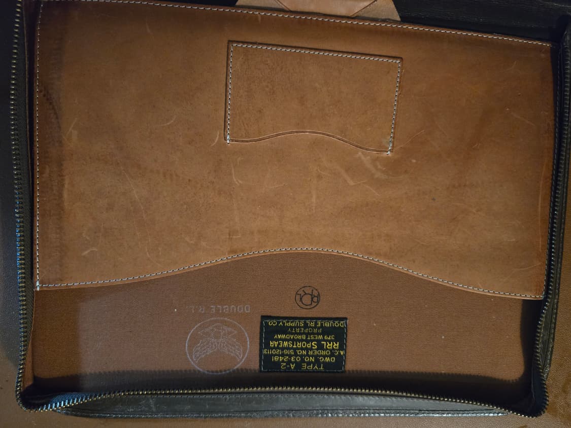 RRL DOUBLE RL 더블알엘 빈티지 레더 지퍼 도큐먼트 케이스 상품이미지4