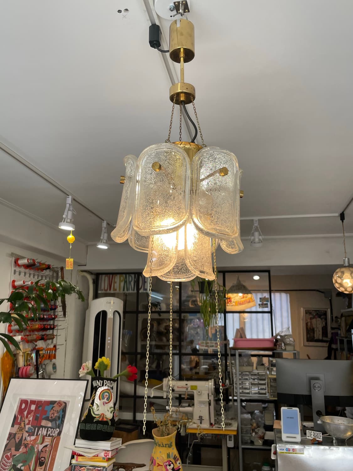 Glashütte Limburg 60s 샹들리에 빈티지조명 상품이미지4