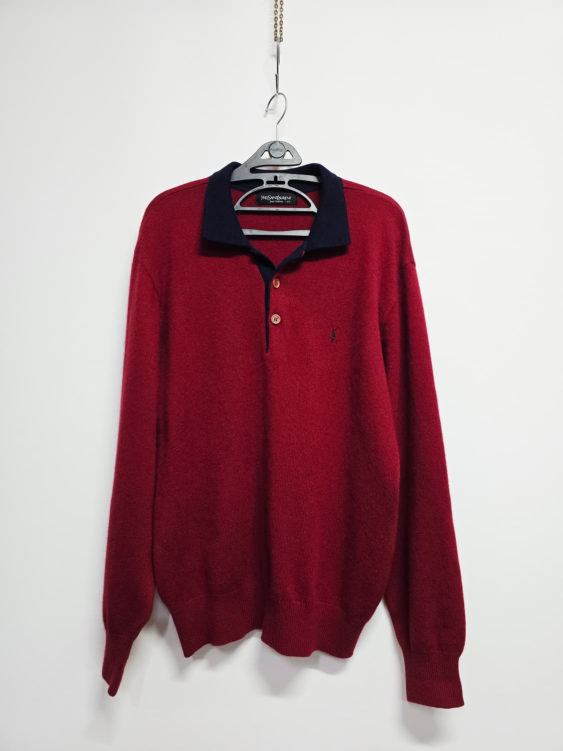 입생로랑 레드 카라넥 니트 올드스쿨 상품이미지1