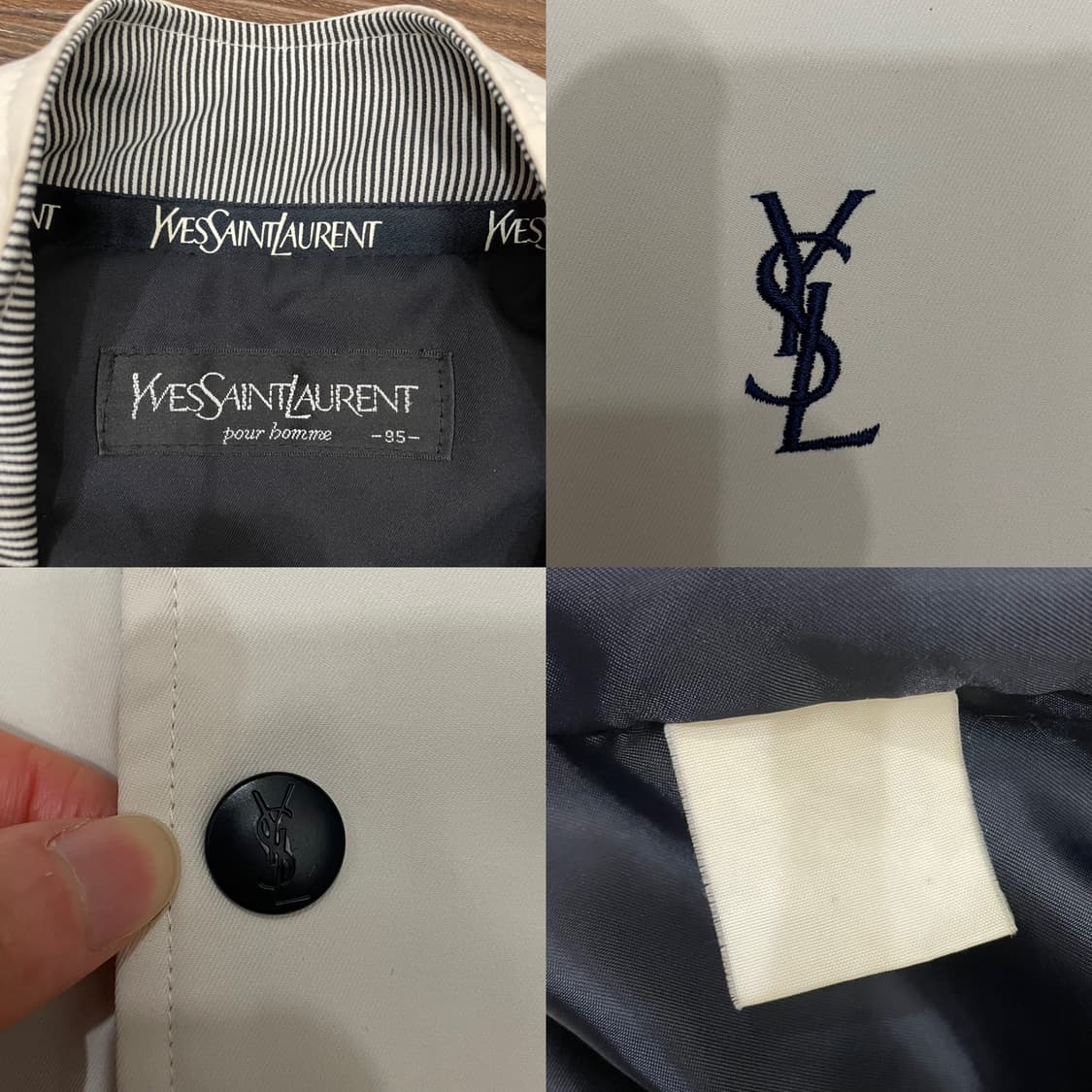 입생로랑 YSL 자수로고 폴리쉘 블루종 자켓 상품이미지4