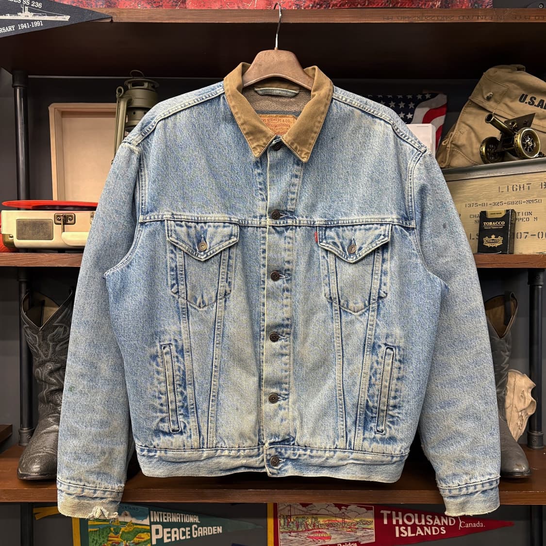 90s 리바이스 타입3 빈티지워싱 블랭킷 라이닝 데님 트러커자켓 N615 상품이미지1