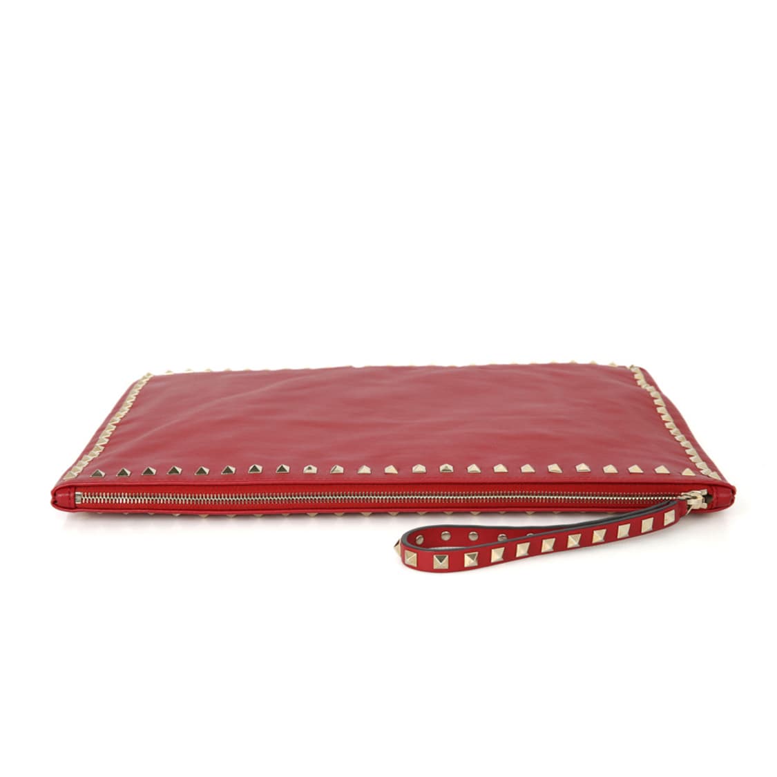 발렌티노 락스터드 클러치백 오버사이즈 지퍼 파우치 레드 상품이미지5