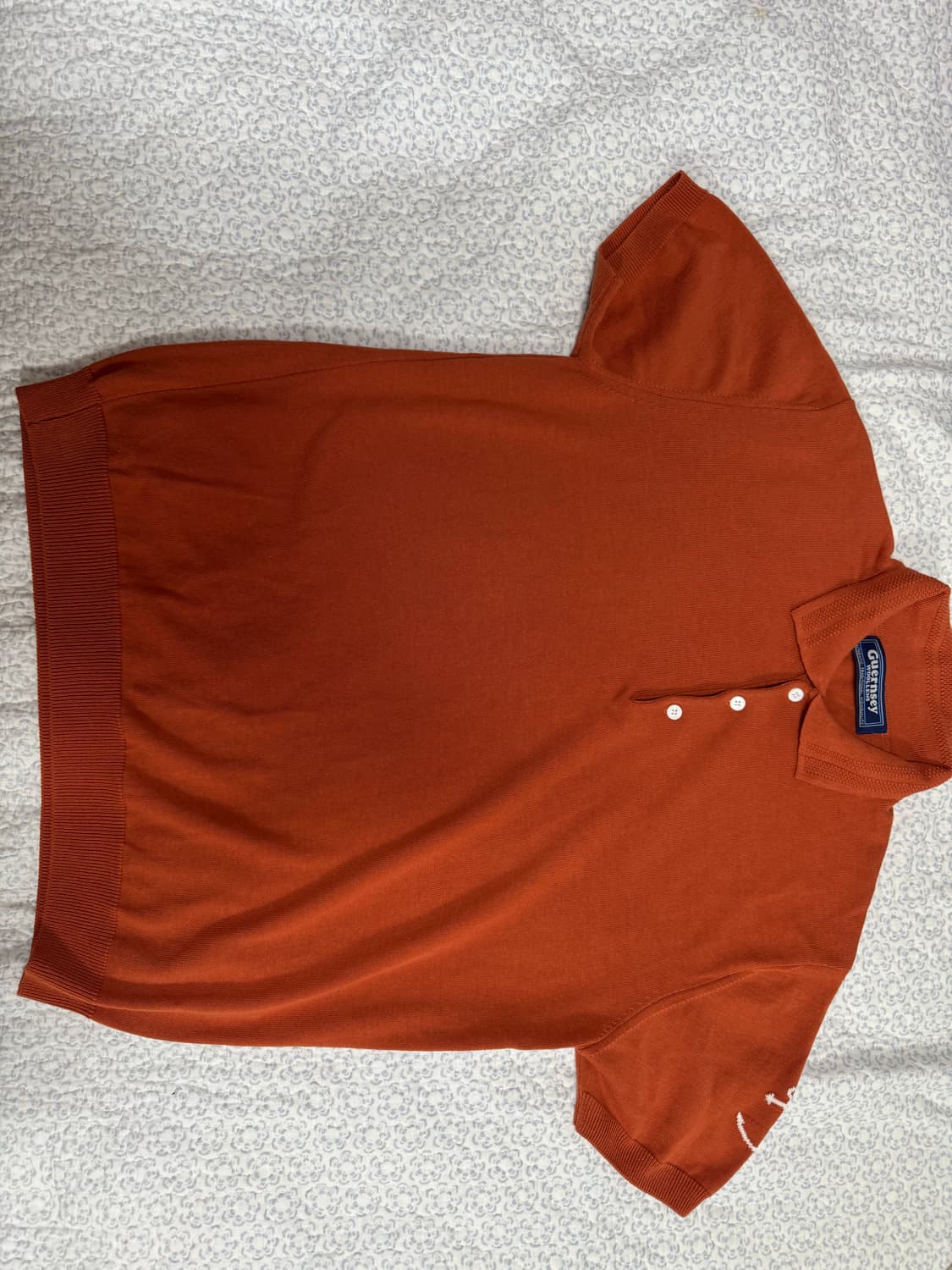 건지울른스 반팔카라니트 오렌지 m사이즈 상품이미지1