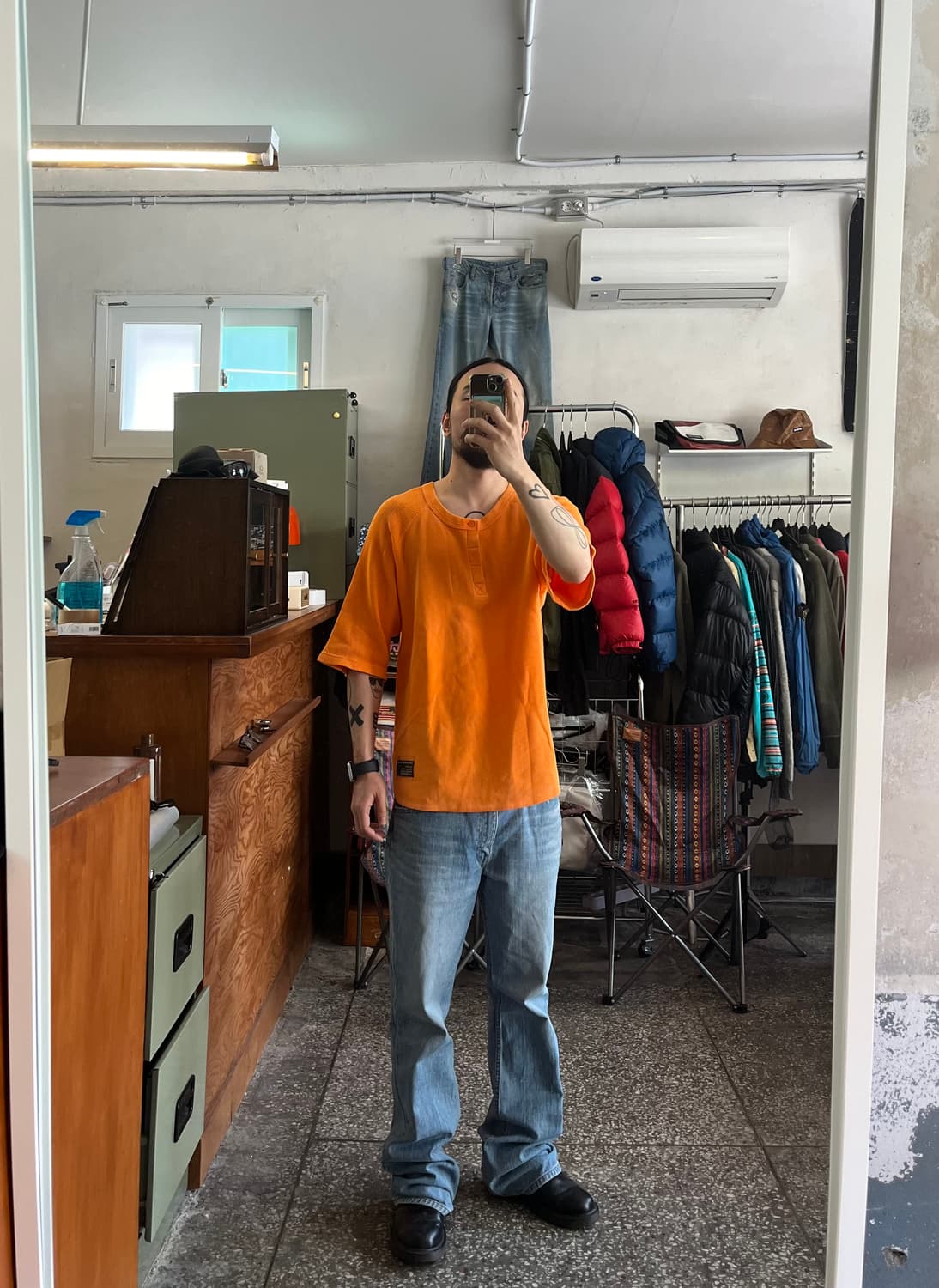 올드 스투시 오버핏 7부 헨리넥티셔츠 상품이미지2
