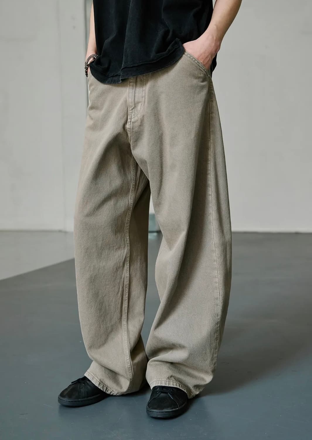 해칭룸 Wide Curve Jeans Olive 상품이미지3