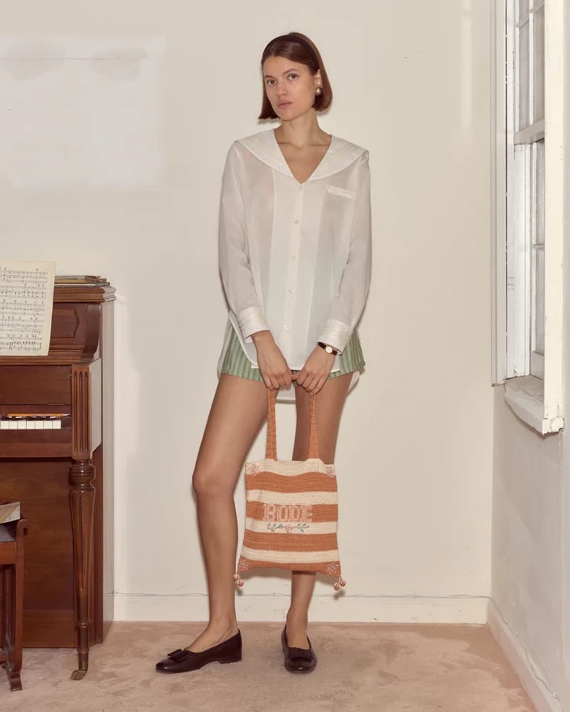 보디 BODE Sherbet 크로셰 토트백/오렌지 상품이미지3