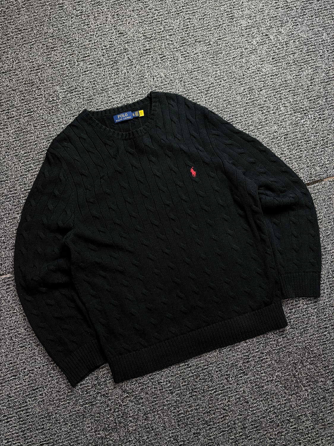 폴로 랄프로렌 신형 포니 케이블 스웨터 블랙 1908 상품이미지1
