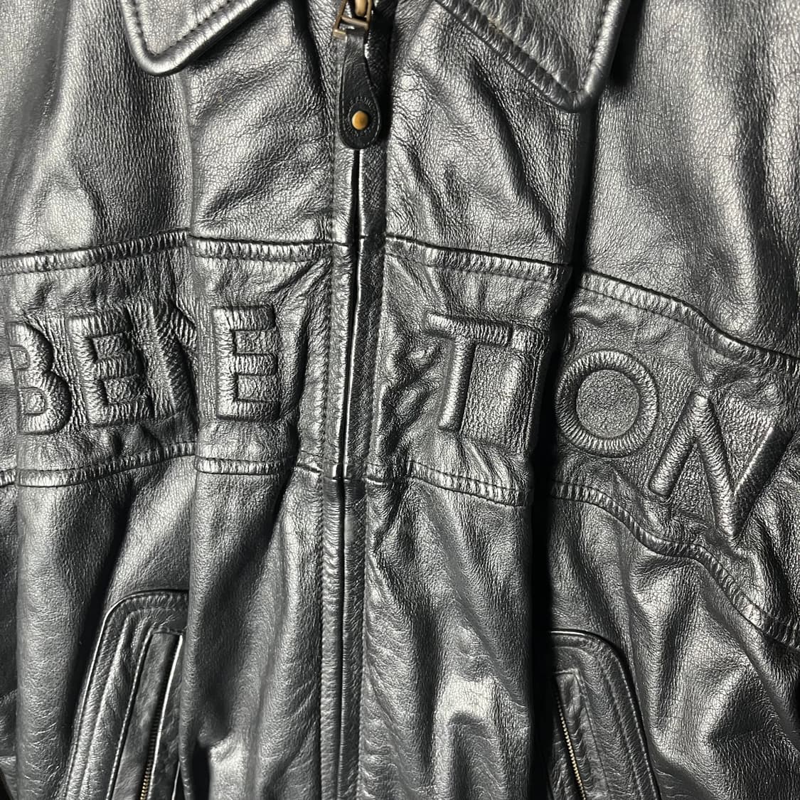 [Benetton] 80's 베네통 카우스킨 레더자켓 상품이미지4