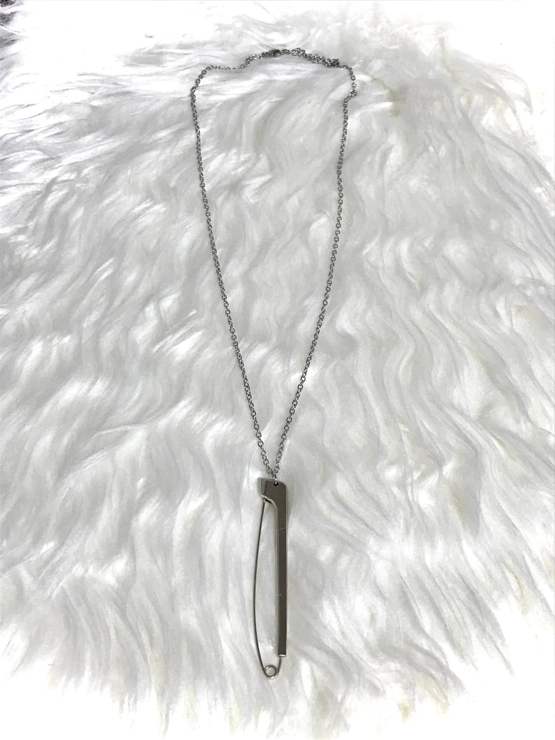 유니크 옷핀 써지컬스틸 체인 목걸이 상품이미지1