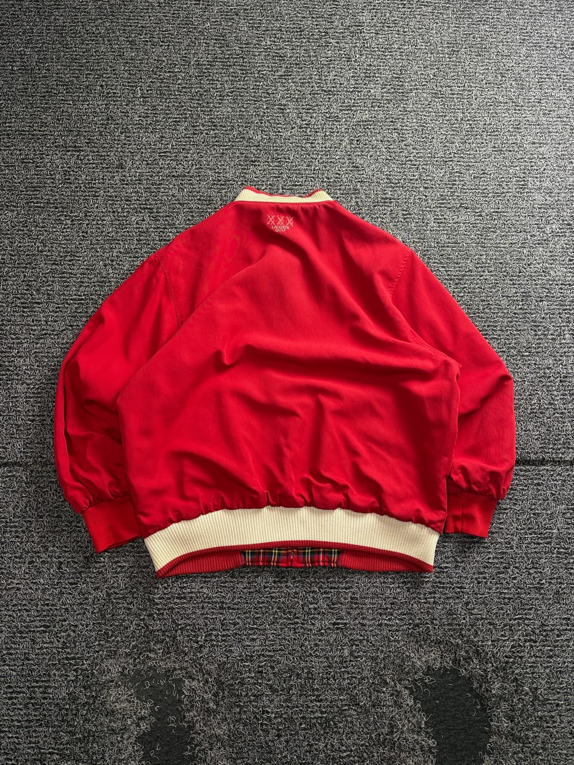 90s 라코스테 타탄 체크 블루종 양면 자켓 3395 상품이미지7