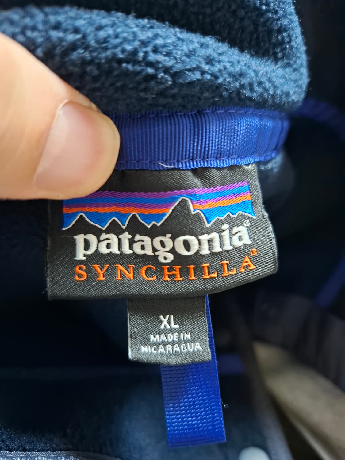 XL 파타고니아 신칠라 네이비 그레이 플리스 풀오버 상품이미지6