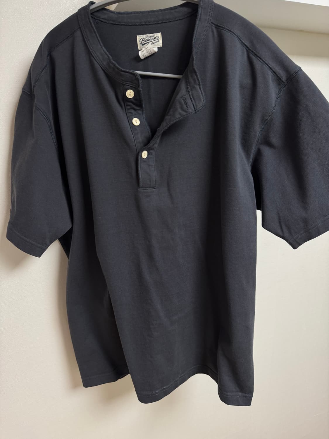 [XXXL]브론슨 10.6oz 헨리넥 티셔츠(다크그레이) 상품이미지5