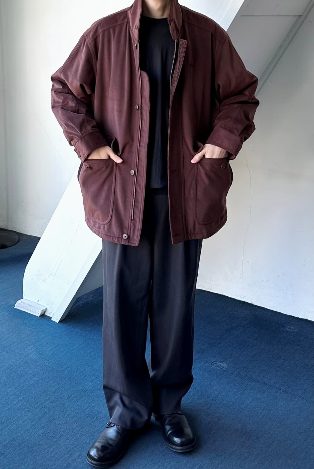 Stand collar padded mil mid coat 상품이미지6